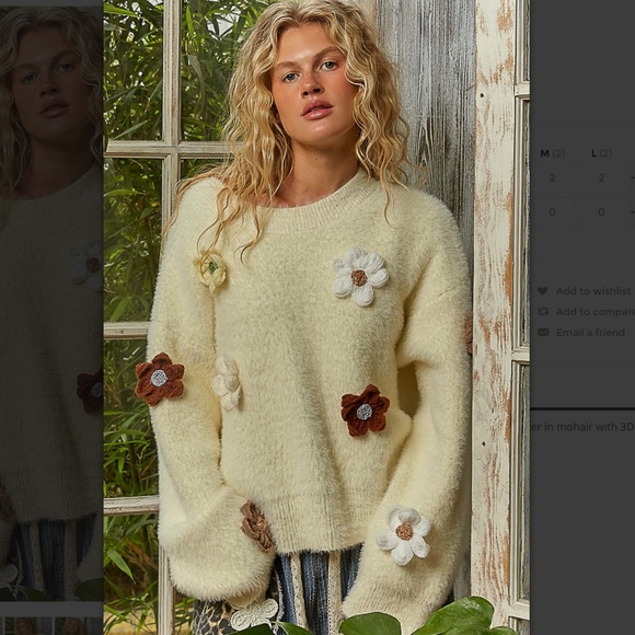POL | Sweaters | Pol Trixie Pol Mohair Sweater With 3d Floral Detail 45 ...
